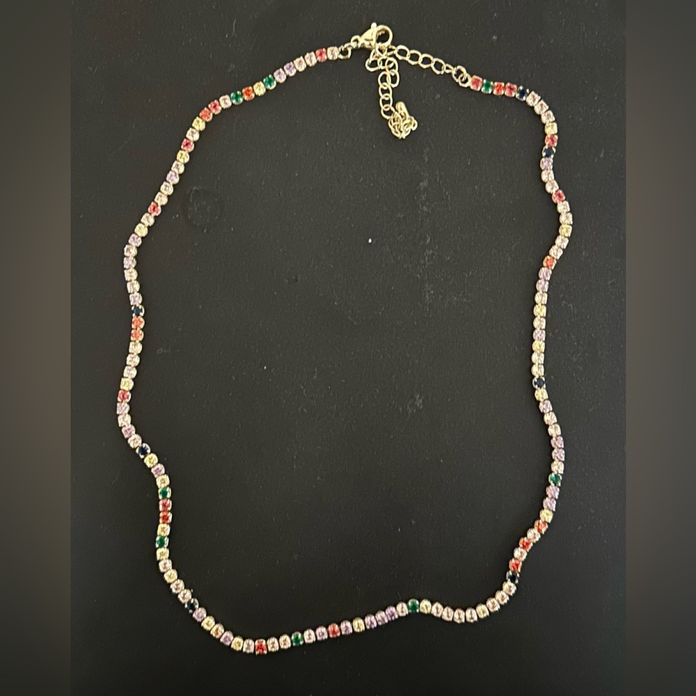 Multicolor Tennis Necklace – Sparkly Statement Jewelry